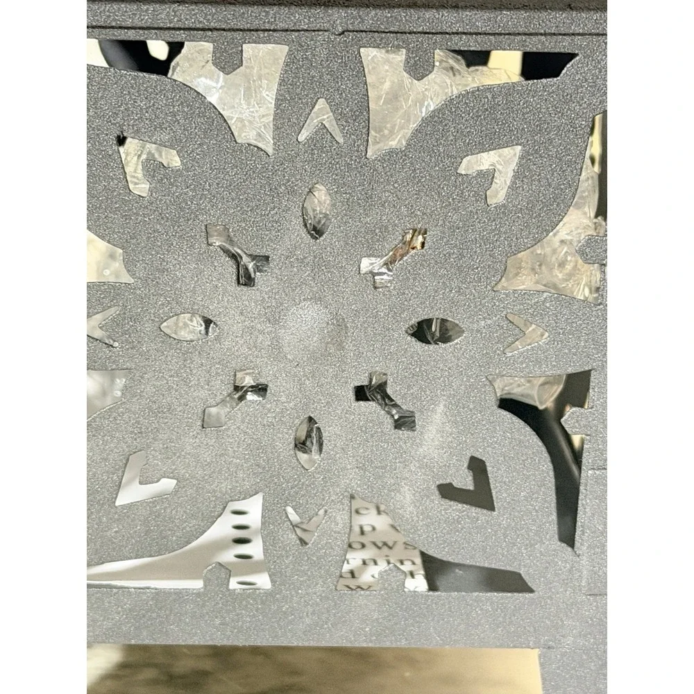 Candle Lantern Moroccan Black Metal Decorative 7.5 x 3 inches Tabletop (3360)